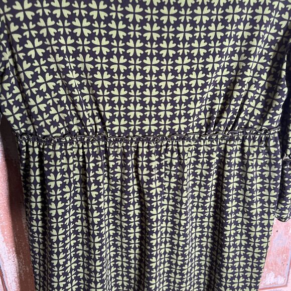 Studio M Baby Doll Style Women’s M Black And Green Floral/Hearts Pattern EUC - Picture 4 of 8